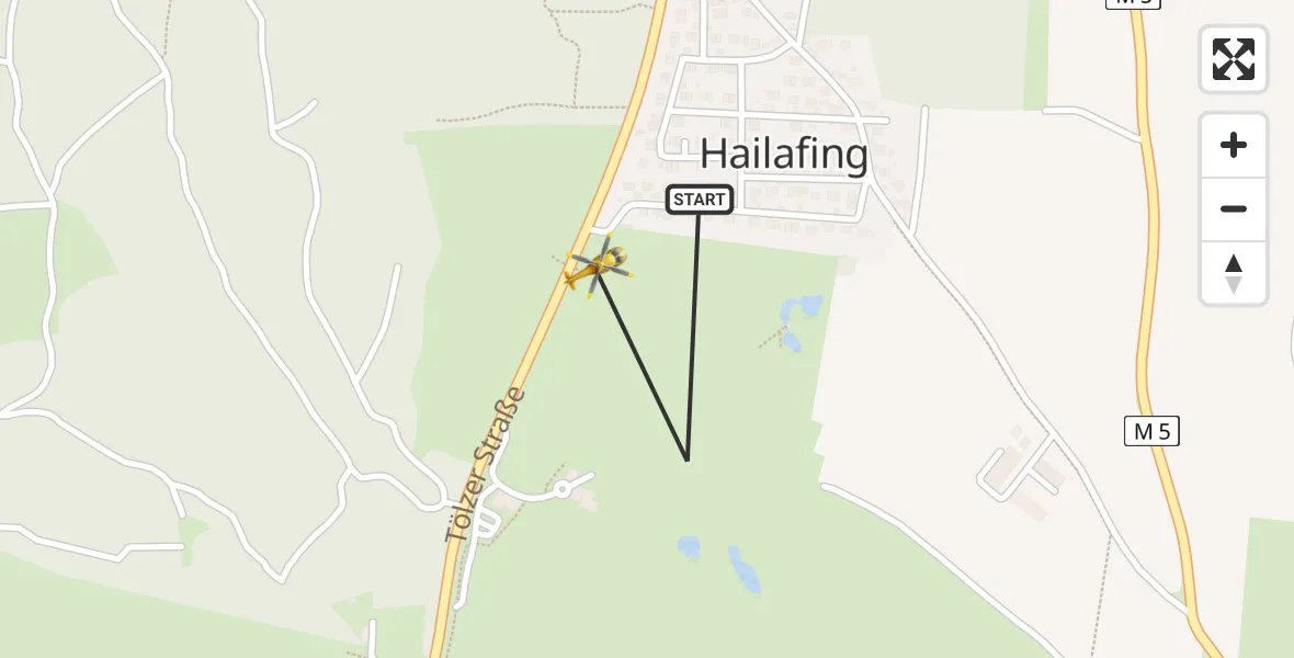 Flugroute Rettungshubschrauber Hailafing - Hailafing, 21 März 2026, 14:50