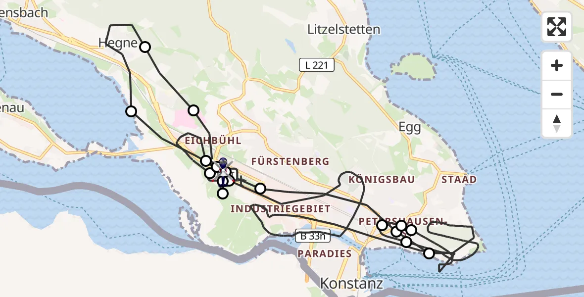 Flugroute Polizeihubschrauber Konstanz Flugplatz - Konstanz Flugplatz, 21 März 2026, 16:21