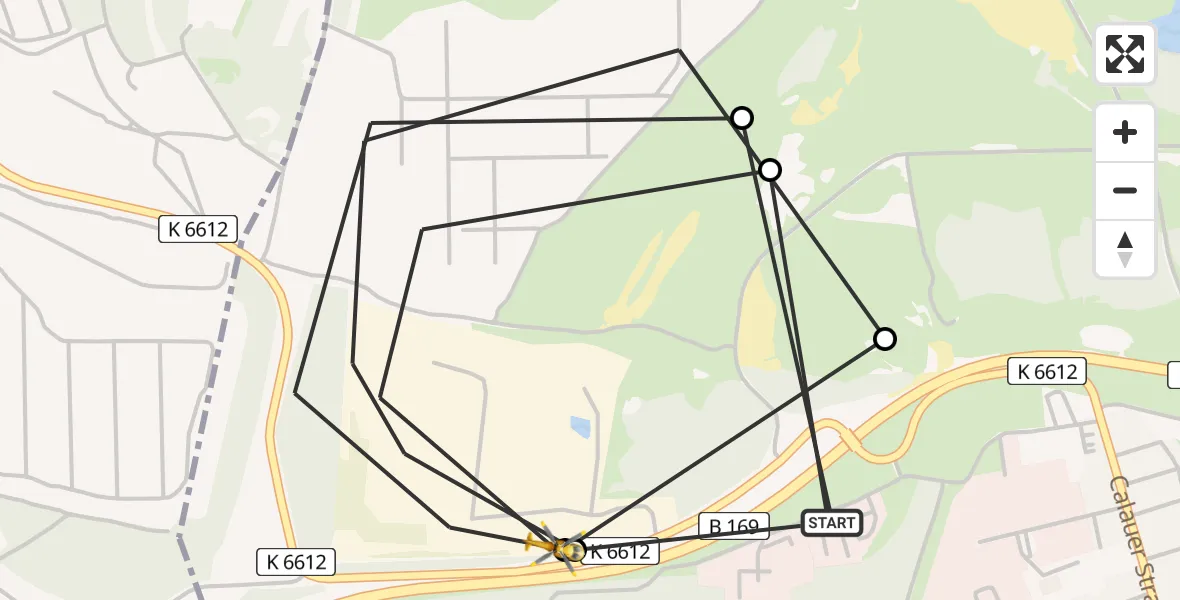 Flugroute Ambulanzhubschrauber ADAC Luftrettungsstation Senftenberg Hubschrauberlandeplatz - Senftenberg, 21 März 2026, 19:21