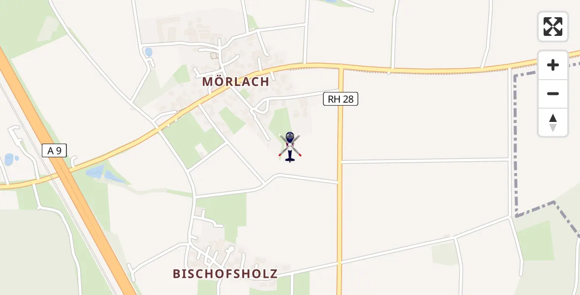 Flugroute Polizeihubschrauber Hilpoltstein - Hilpoltstein, 22 März 2026, 05:08