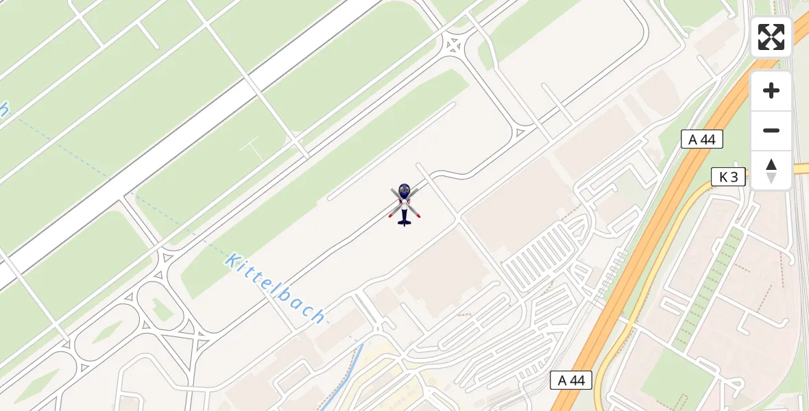 Flugroute Polizeihubschrauber Düsseldorf Flughafen - Düsseldorf Flughafen, 22 März 2026, 05:08