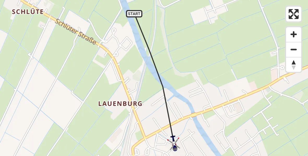 Flugroute Polizeihubschrauber Bettingbühren - Ranzenbüttel, 22 März 2026, 11:37