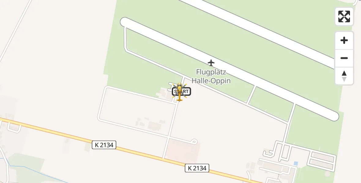 Flugroute Rettungshubschrauber Halle-Oppin Flugplatz - Halle-Oppin Flugplatz, 22 März 2026, 13:31