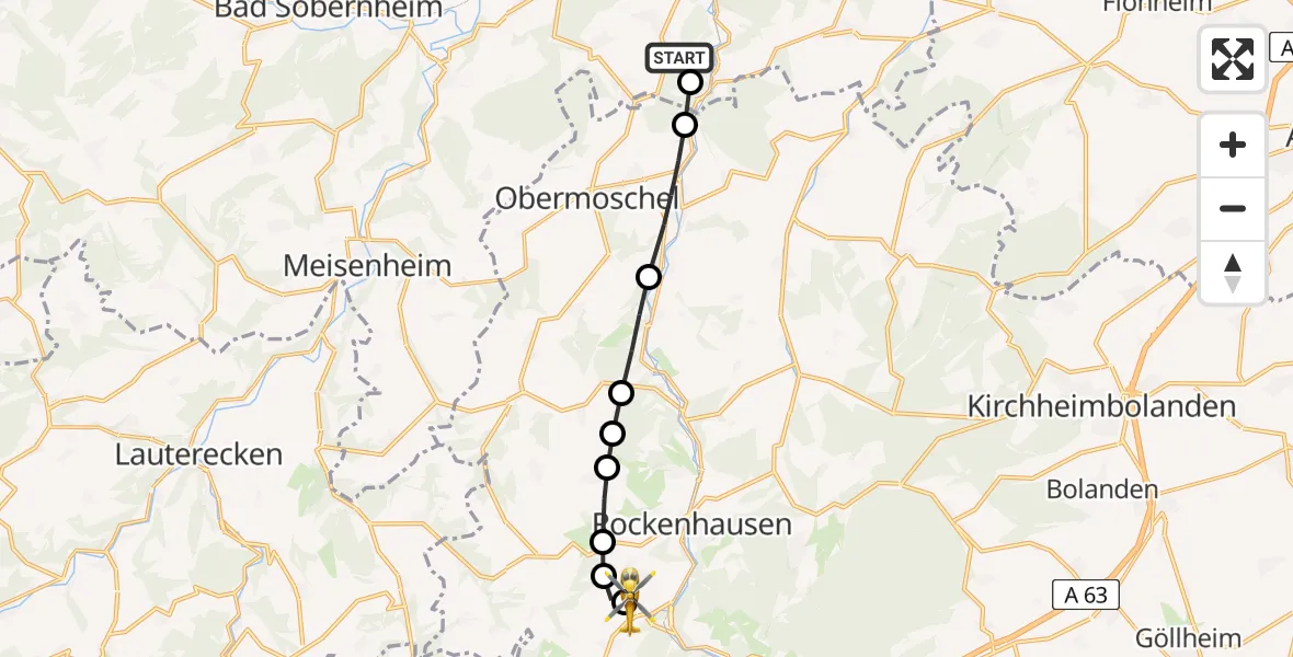 Routekaart van de vlucht: Rettungshubschrauber nach Imsweiler UL
