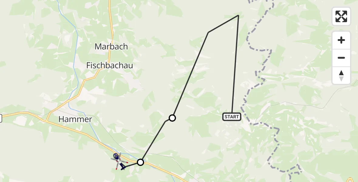 Flugroute Polizeihubschrauber Fischbachau - Bayrischzell, 22 März 2026, 15:17
