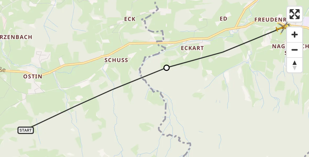 Flugroute Rettungshubschrauber Gmund - Agatharied, 22 März 2026, 17:59