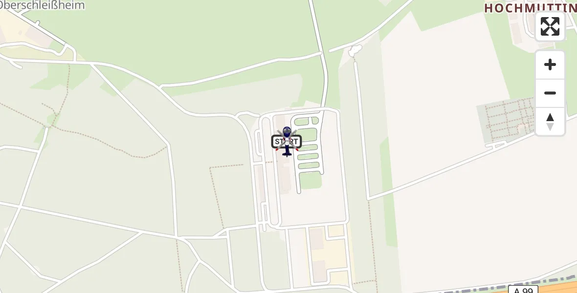 Routekaart van de vlucht: Polizeihubschrauber nach Oberschleißheim, Jägerstraße