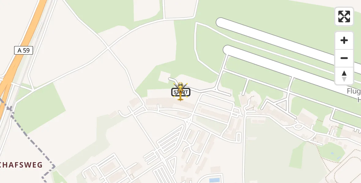 Flugroute Rettungshubschrauber Sankt Augustin - Sankt Augustin, 23 März 2026, 07:19