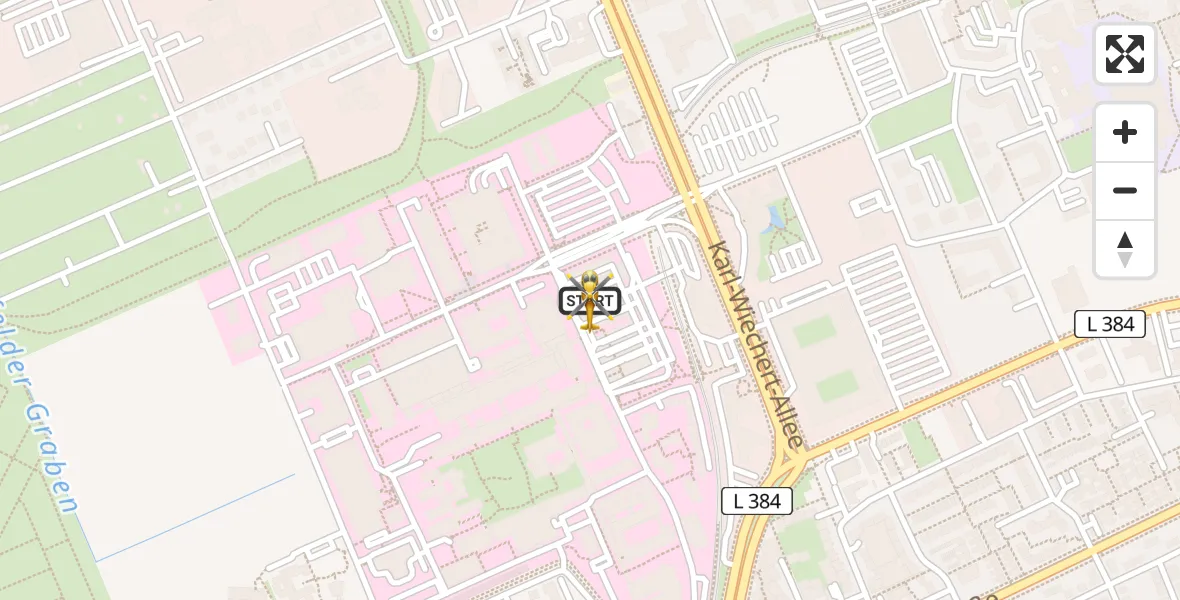 Routekaart van de vlucht: Rettungshubschrauber nach Hannover Luftrettung Hubschrauberlandeplatz (Christoph 4)