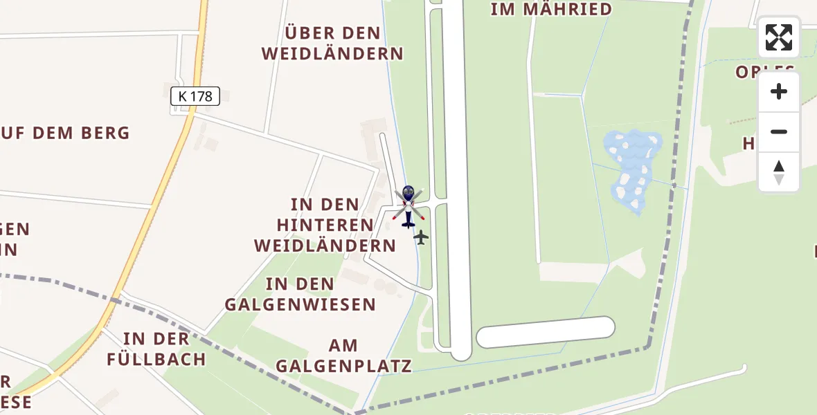 Flugroute Polizeihubschrauber Flugplatz Reichelsheim - Flugplatz Reichelsheim, 23 März 2026, 14:29