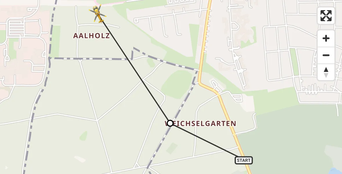 Flugroute Rettungshubschrauber Thalkirchen-Obersendling-Forstenried-Fürstenried-Solln - DRF Air Rescue München Hubschrauberlandeplatz, 23 März 2026, 16:39