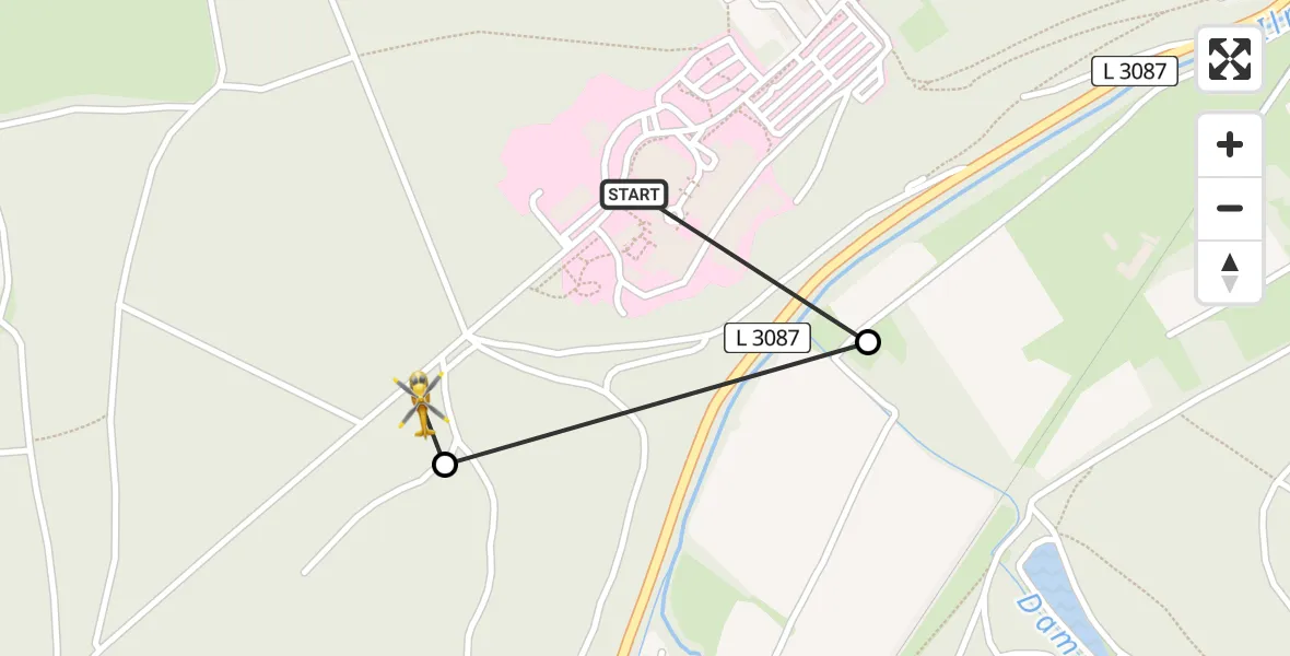 Flugroute Ambulanzhubschrauber Bad Berka Central Hospital - DRF Rettungsstation Bad Berka Hubschrauberlandeplatz, 23 März 2026, 16:58