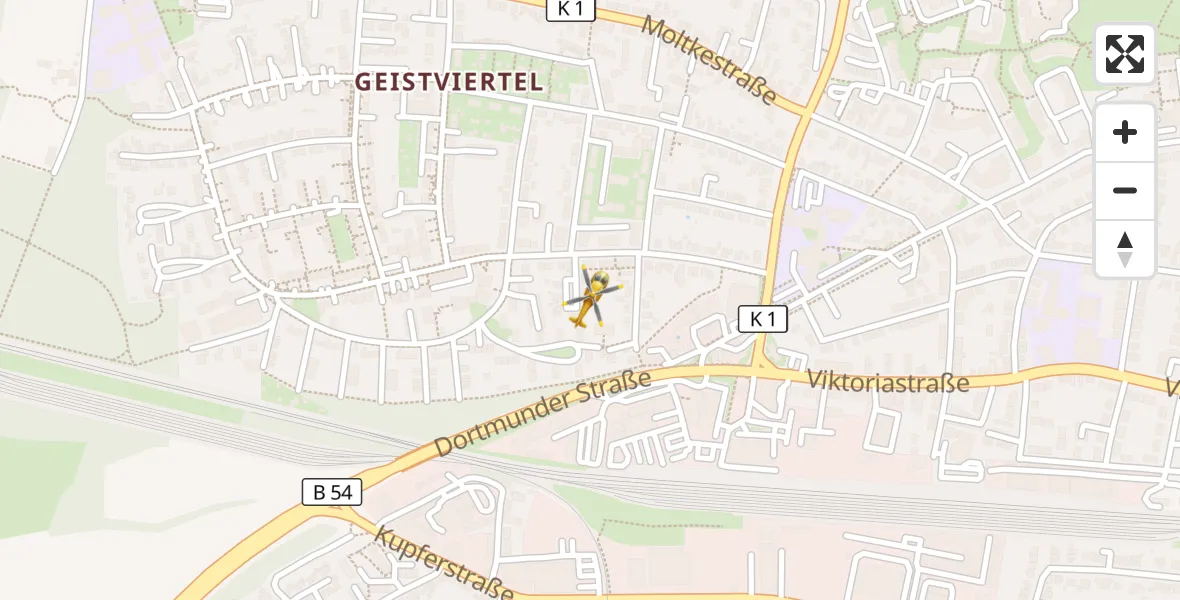 Flugroute Ambulanzhubschrauber Lünen - Lünen, 23 März 2026, 22:54