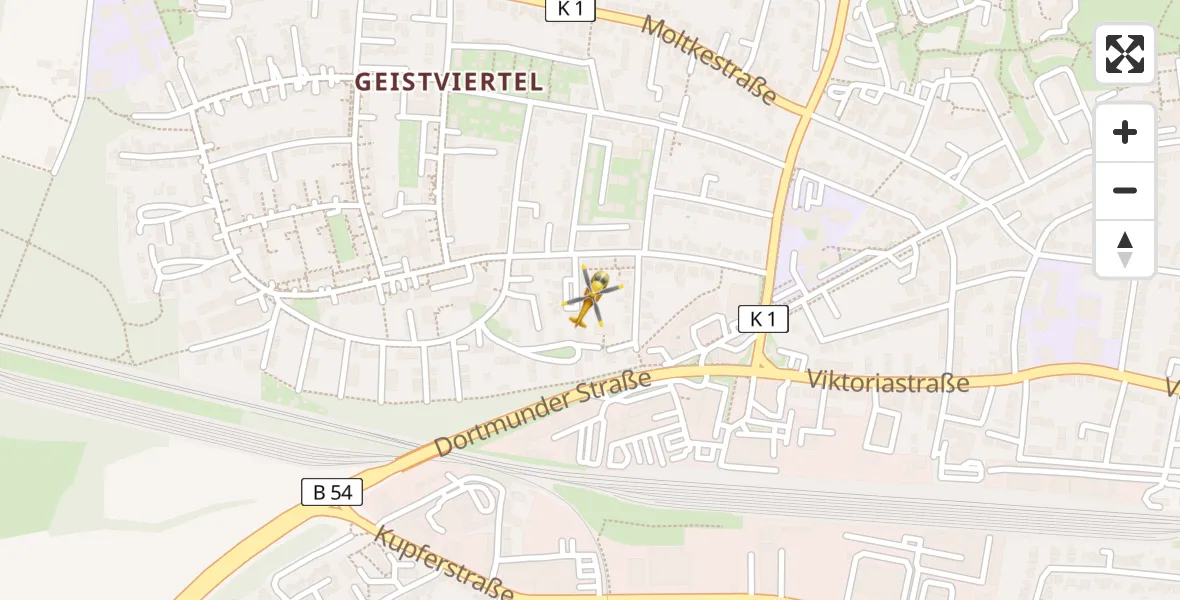 Routekaart van de vlucht: Ambulanzhubschrauber nach Lünen, Friedrichstraße