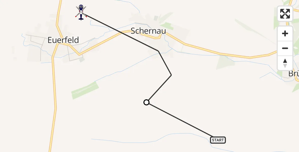 Routekaart van de vlucht: Polizeihubschrauber nach Euerfeld, Binzigweg