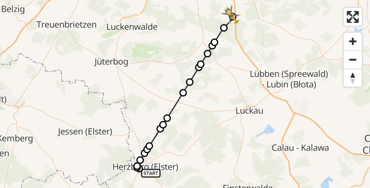 Routekaart van de vlucht: Ambulanzhubschrauber nach Teupitz, Am Sandberg