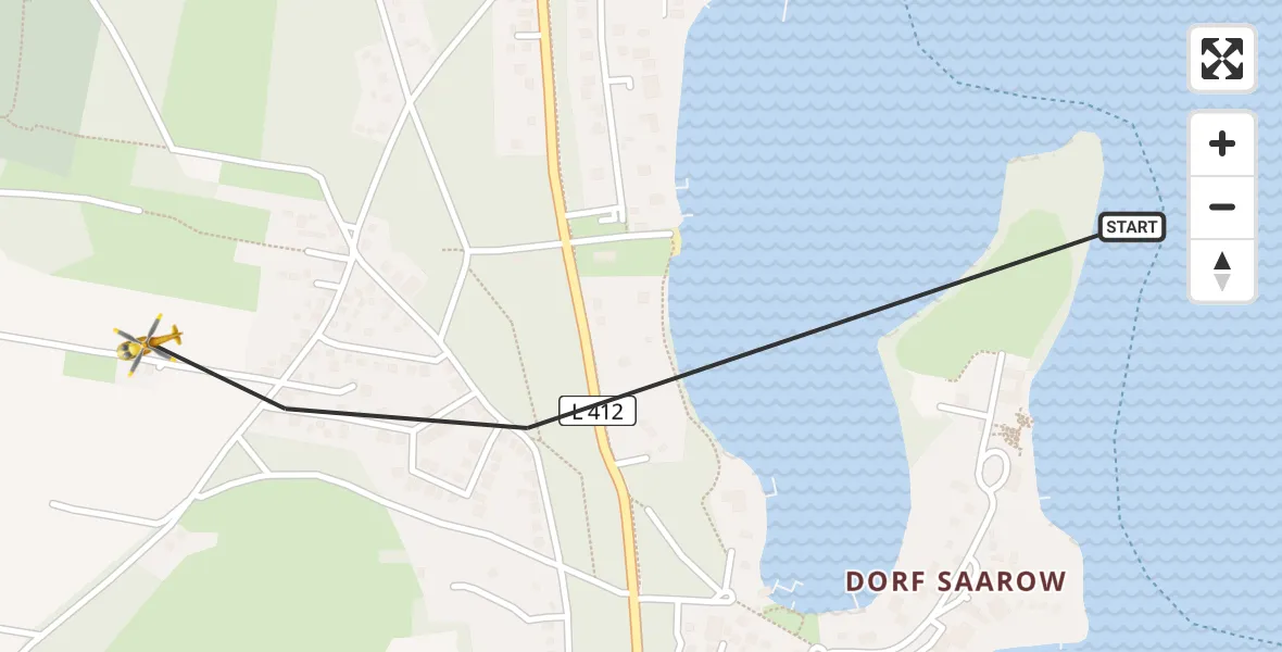 Flugroute Rettungshubschrauber Bad Saarow - Bad Saarow, 24 März 2026, 06:20