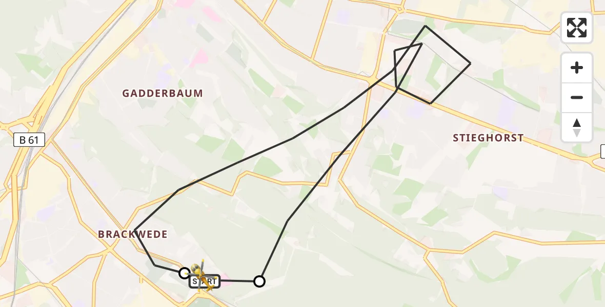 Flugroute Rettungshubschrauber Luftrettungszentrum Bielefeld - Luftrettungszentrum Bielefeld, 24 März 2026, 06:46
