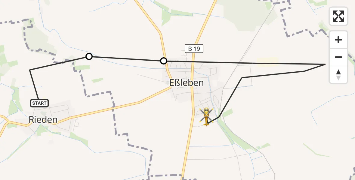 Routekaart van de vlucht: Rettungshubschrauber nach Eßleben, Am Katzbach