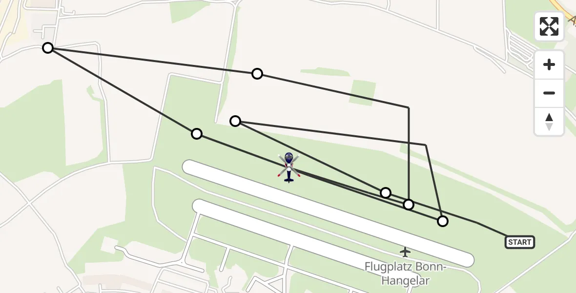 Flugroute Polizeihubschrauber Sankt Augustin - Bonn-Hangelar Flugplatz, 24 März 2026, 08:00