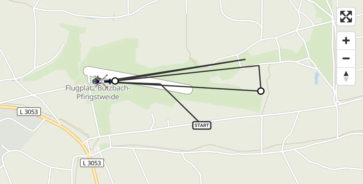 Flugroute Polizeihubschrauber Pfingstweide Flugplatz - Pfingstweide Flugplatz, 24 März 2026, 09:03