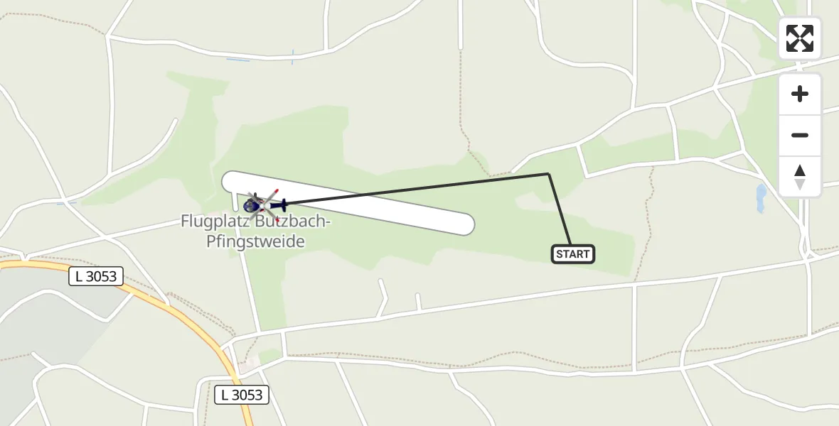 Flugroute Polizeihubschrauber Pfingstweide Flugplatz - Pfingstweide Flugplatz, 24 März 2026, 09:15