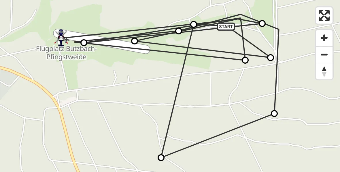 Flugroute Polizeihubschrauber Butzbach - Pfingstweide Flugplatz, 24 März 2026, 09:19
