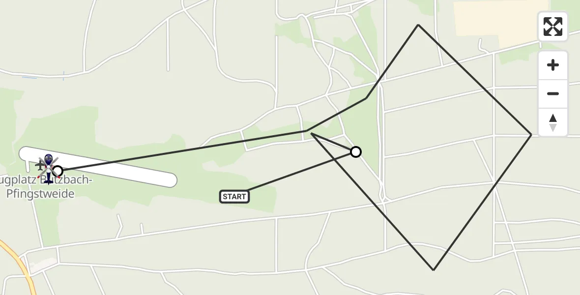 Flugroute Polizeihubschrauber Pfingstweide Flugplatz - Pfingstweide Flugplatz, 24 März 2026, 09:49