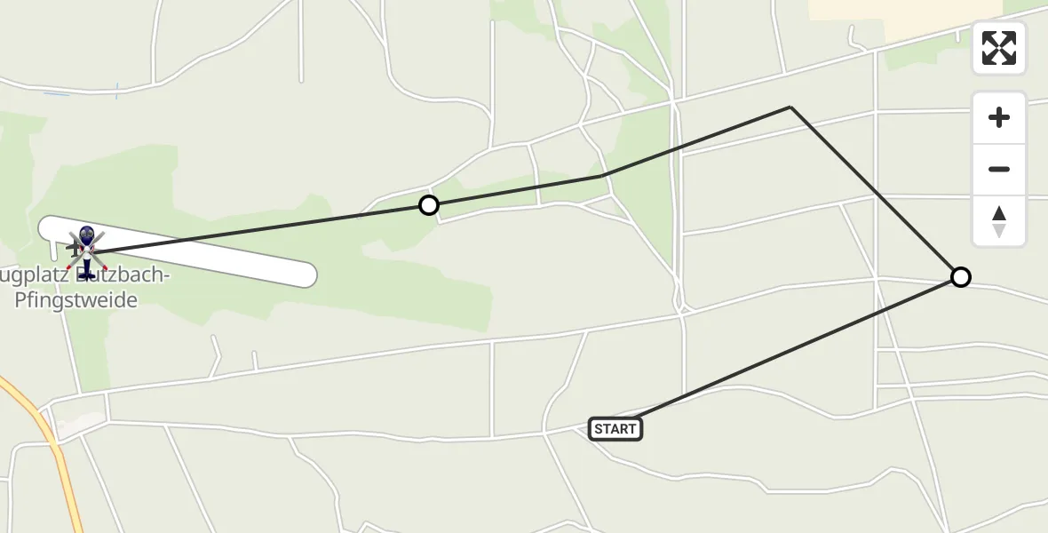 Flugroute Polizeihubschrauber Nieder-Weisel - Pfingstweide Flugplatz, 24 März 2026, 10:00