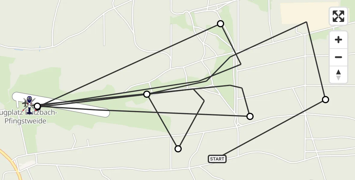 Flugroute Polizeihubschrauber Nieder-Weisel - Pfingstweide Flugplatz, 24 März 2026, 10:11