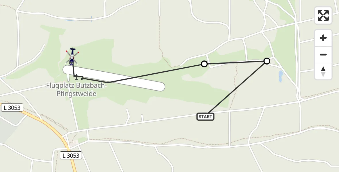Flugroute Polizeihubschrauber Pfingstweide Flugplatz - Pfingstweide Flugplatz, 24 März 2026, 12:27