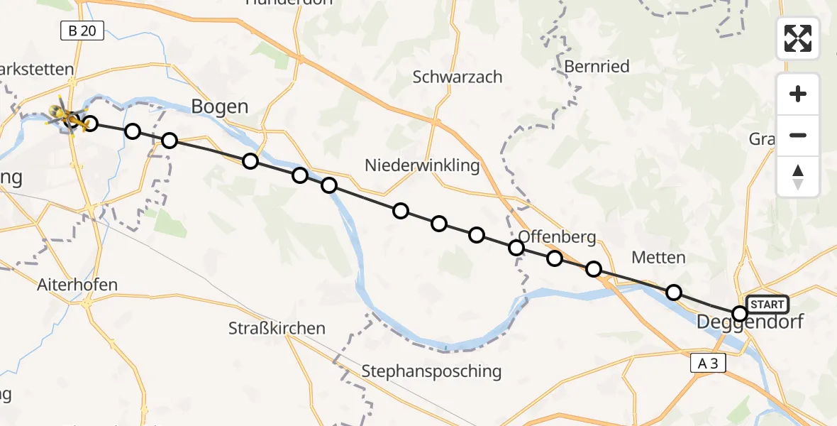 Flugroute Rettungshubschrauber Kleinfilling - Reibersdorf, 24 März 2026, 14:47