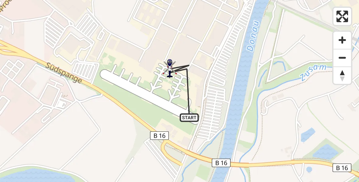 Flugroute Polizeihubschrauber Donauwörth Hubschrauberlandeplatz - Donauwörth Hubschrauberlandeplatz, 24 März 2026, 15:04
