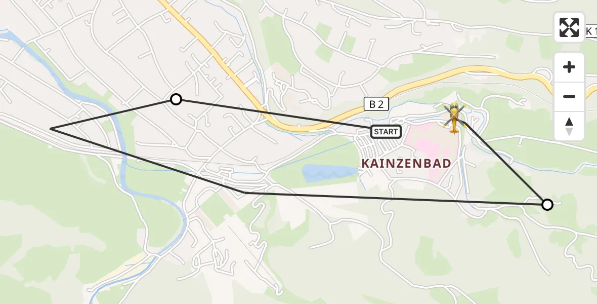 Flugroute Rettungshubschrauber Garmisch-Partenkirchen Clinic Hubschrauberlandeplatz - Garmisch-Partenkirchen Clinic Hubschrauberlandeplatz, 24 März 2026, 18:20