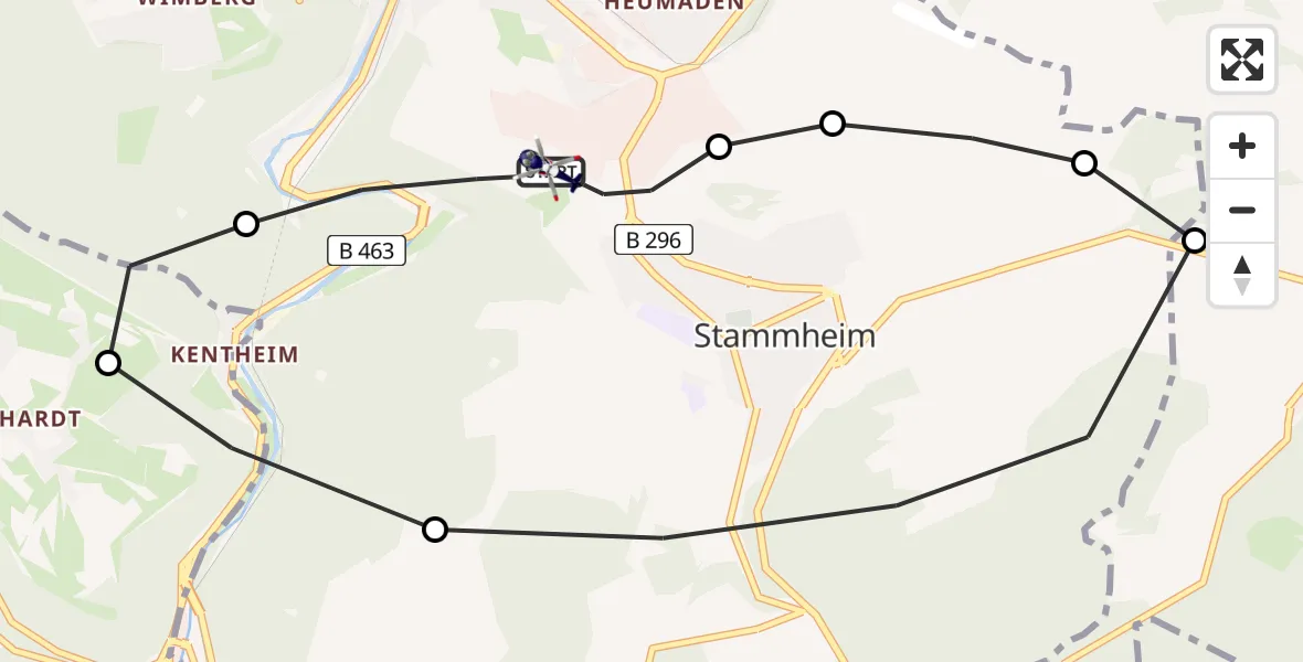 Flugroute Polizeihubschrauber Stammheim - Stammheim, 24 März 2026, 18:47