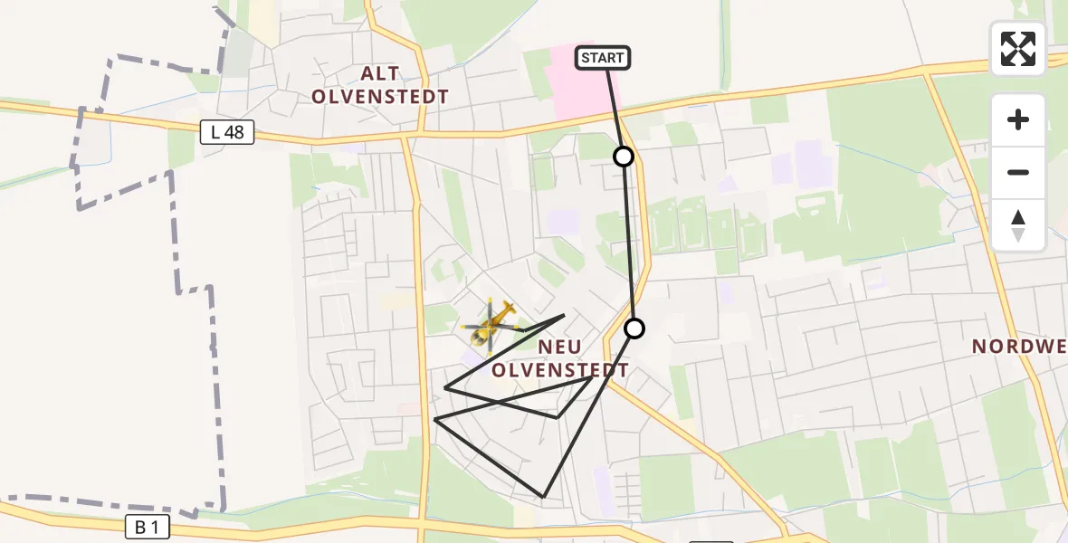 Flugroute Rettungshubschrauber Magdeburg Hospital - Magdeburg, 25 März 2026, 06:24