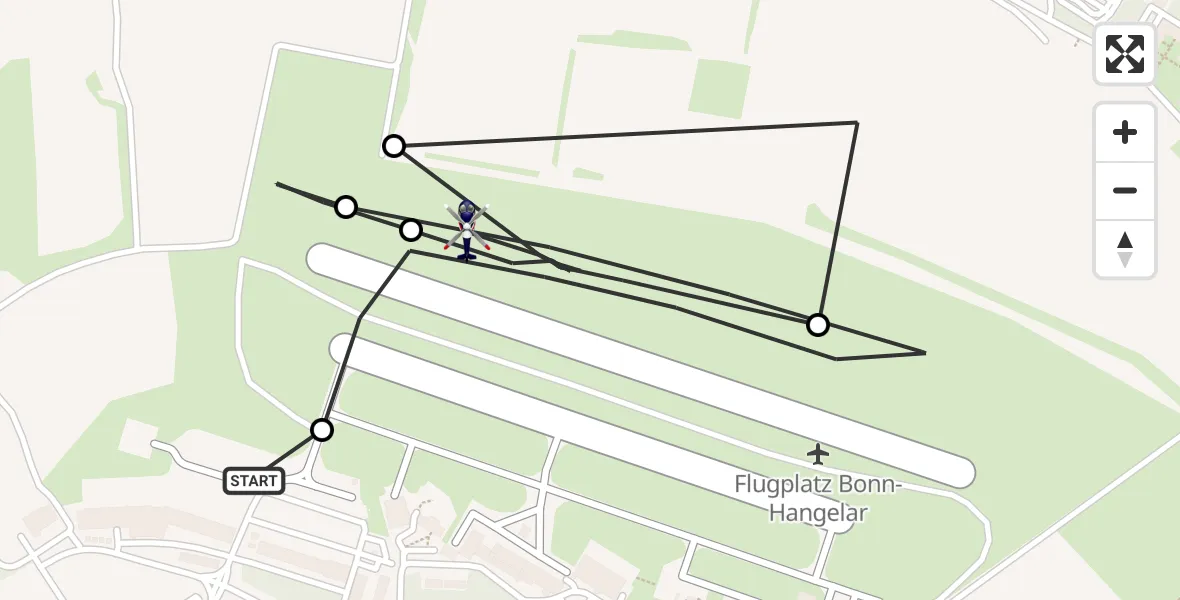 Flugroute Polizeihubschrauber Sankt Augustin - Bonn-Hangelar Flugplatz, 25 März 2026, 07:02
