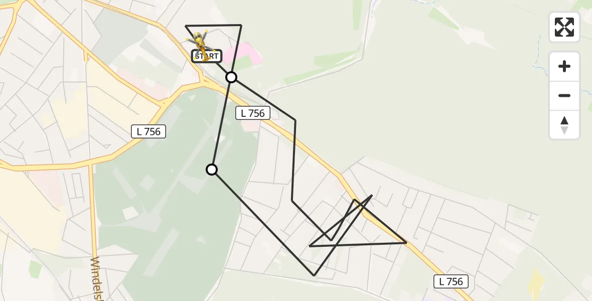 Flugroute Rettungshubschrauber Luftrettungszentrum Bielefeld - Luftrettungszentrum Bielefeld, 25 März 2026, 07:02
