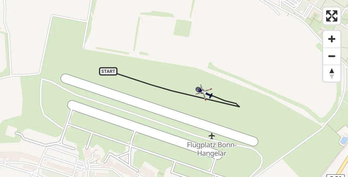 Flugroute Polizeihubschrauber Bonn-Hangelar Flugplatz - Bonn-Hangelar Flugplatz, 25 März 2026, 07:17