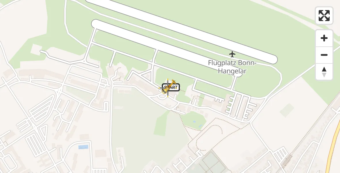 Flugroute Ambulanzhubschrauber Bonn-Hangelar Flugplatz - Bonn-Hangelar Flugplatz, 25 März 2026, 09:11
