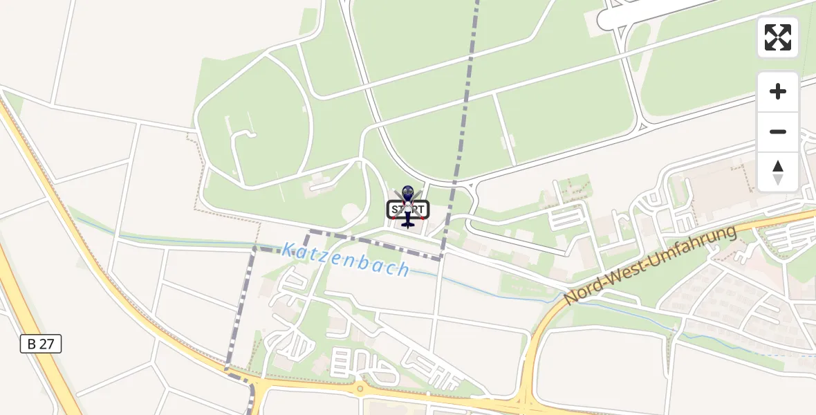 Flugroute Polizeihubschrauber Flughafen Stuttgart - Flughafen Stuttgart, 25 März 2026, 09:27