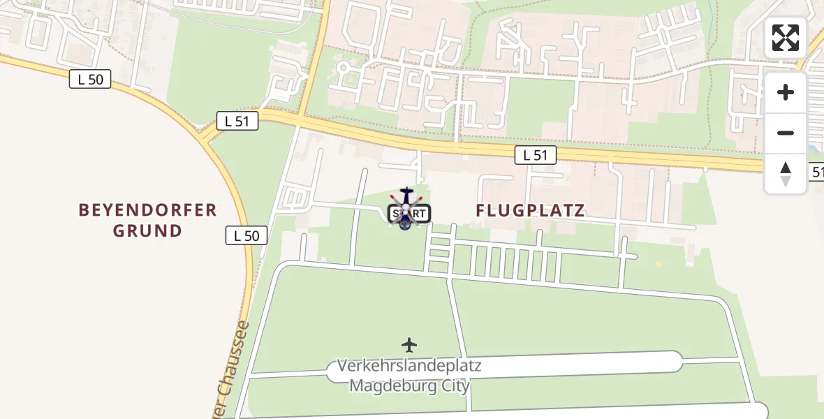 Flugroute Polizeihubschrauber Magdeburg City Flugplatz - Magdeburg City Flugplatz, 25 März 2026, 10:52