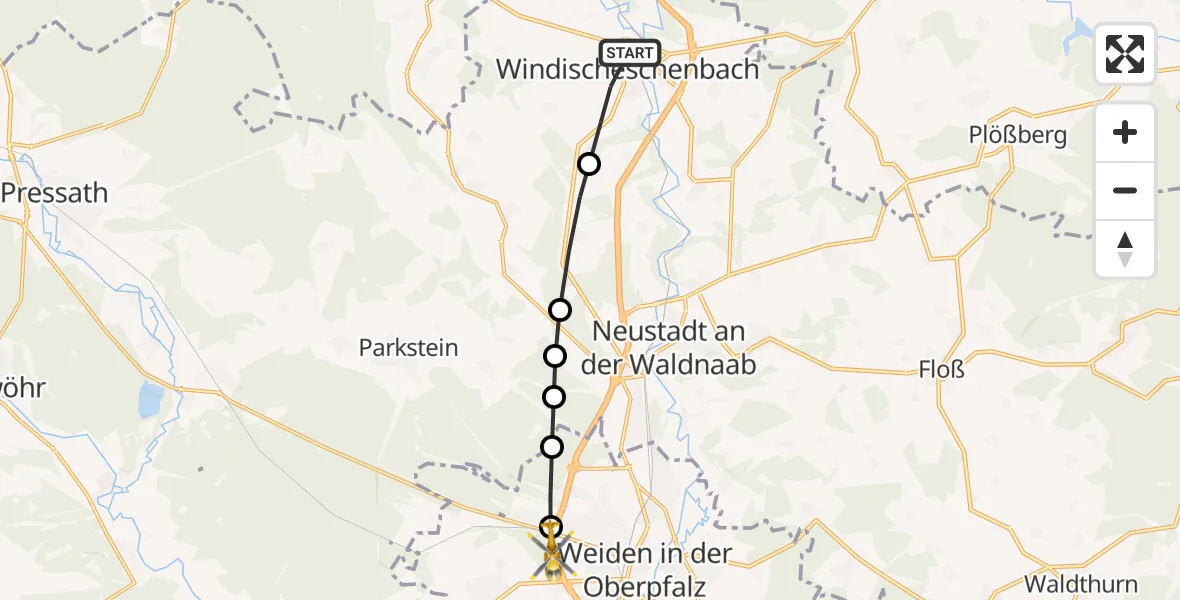 Flugroute Rettungshubschrauber Gleißenthal - Latsch, 25 März 2026, 16:52