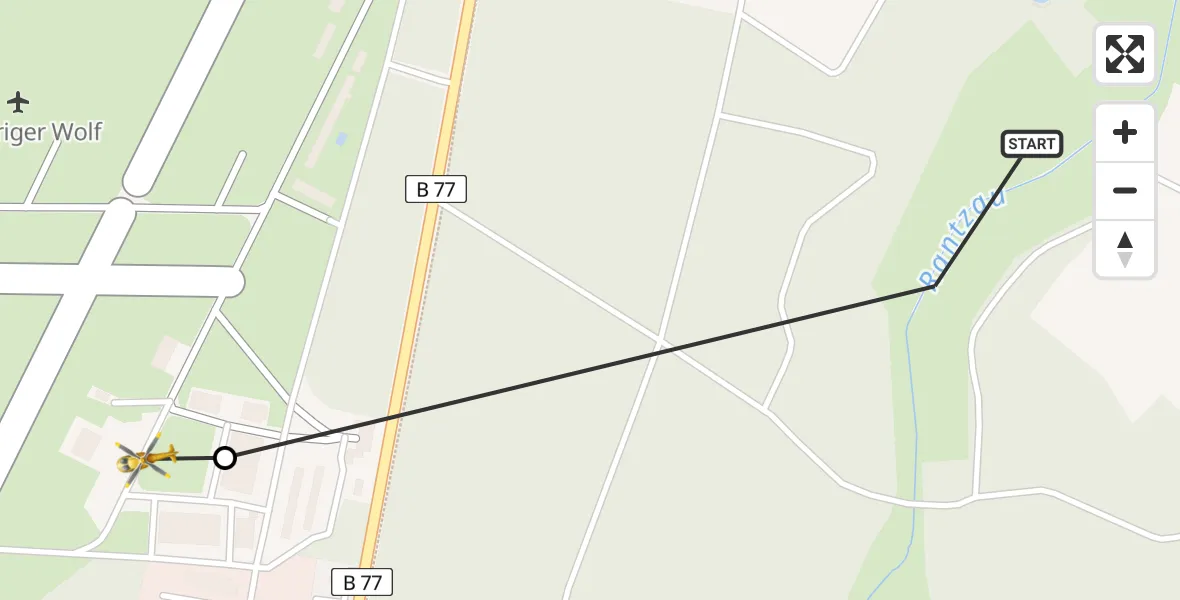 Flugroute Rettungshubschrauber Ridders - Itzehoe Hungriger Wolf Flugplatz, 25 März 2026, 16:53