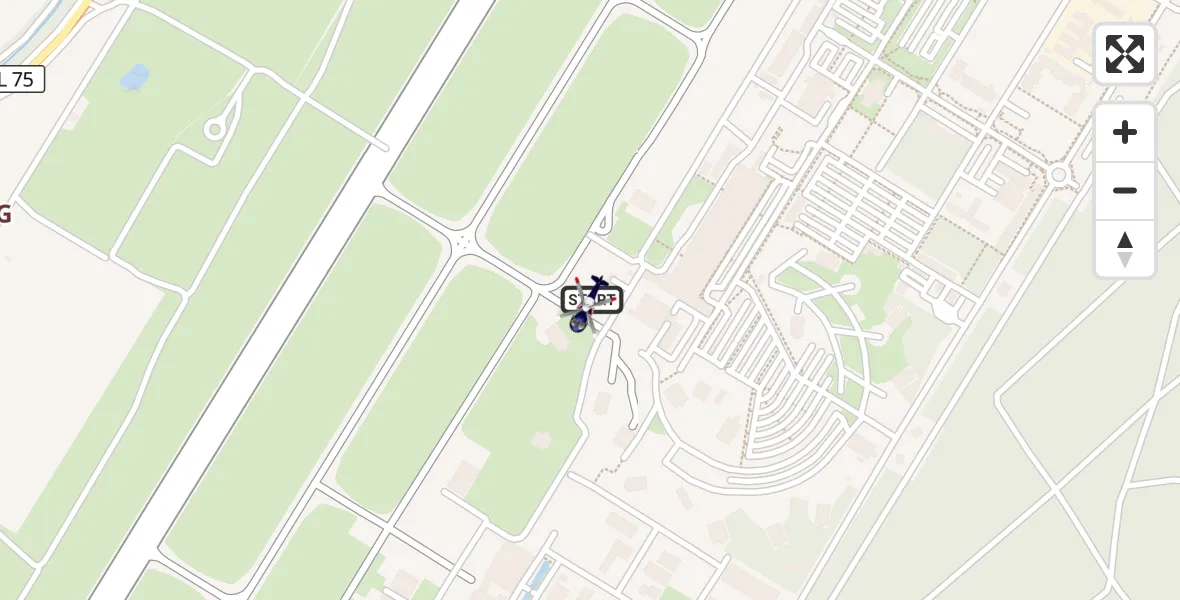 Flugroute Polizeihubschrauber Karlsruhe Baden-Baden Flughafen - Karlsruhe Baden-Baden Flughafen, 25 März 2026, 20:49
