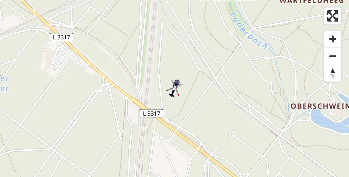Flugroute Polizeihubschrauber Süd - Süd, 25 März 2026, 23:18