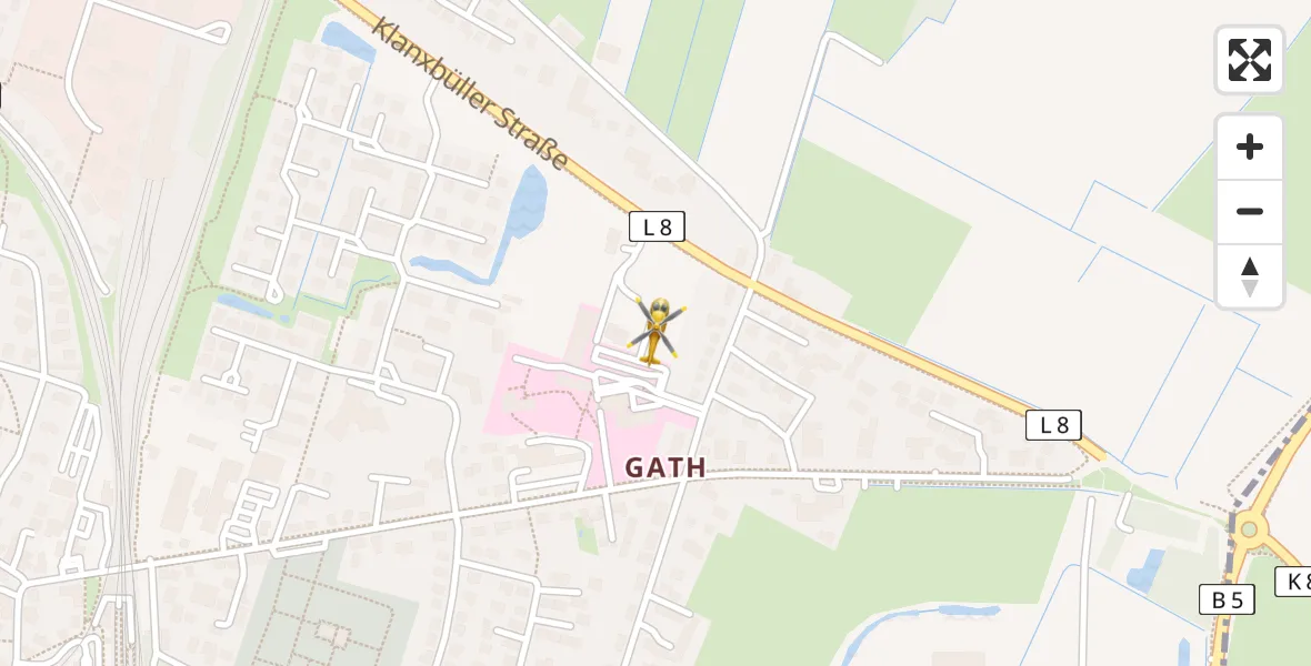 Routekaart van de vlucht: Rettungshubschrauber nach Niebüll, Gather Landstraße