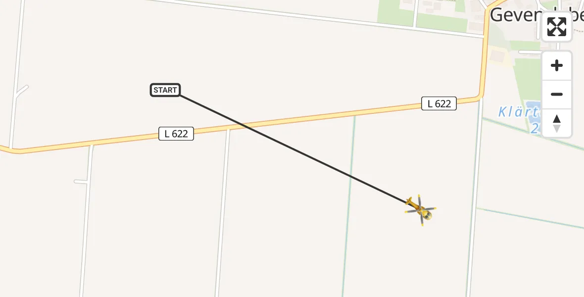 Flugroute Rettungshubschrauber Gevensleben - Gevensleben, 26 März 2026, 07:10