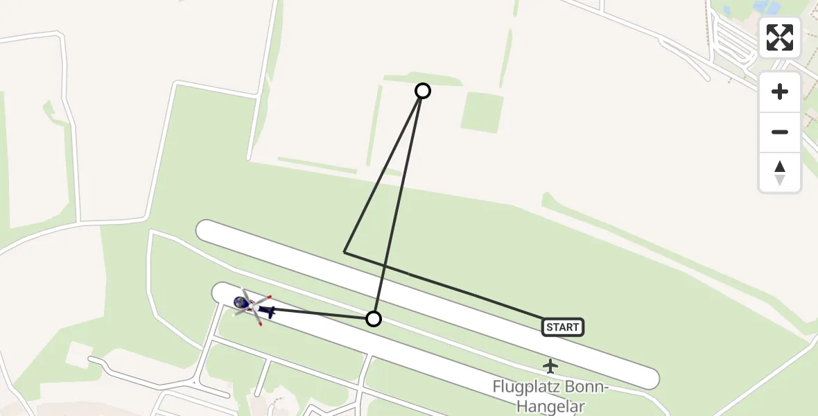 Flugroute Polizeihubschrauber Bonn-Hangelar Flugplatz - Bonn-Hangelar Flugplatz, 26 März 2026, 07:36