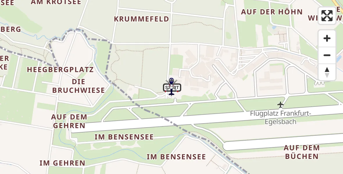 Flugroute Polizeihubschrauber Flughafen Frankfurt-Egelsbach - Flughafen Frankfurt-Egelsbach, 26 März 2026, 08:57